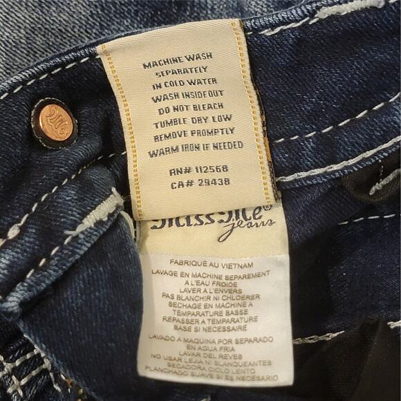 MISS ME Colorful Embellished Skinny Jeans Womens 27 Rhinestone Thick Stitch Y2K - Picture 12 of 15